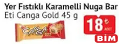 ETİ CANGA GOLD YER FISTIKLI KARAMELLİ NUGA BAR ÇİKOLATA 45 G ETİ CANGA GOLD YER FISTIKLI KARAMELLİ NUGA BAR ÇİKOLATA 45 G